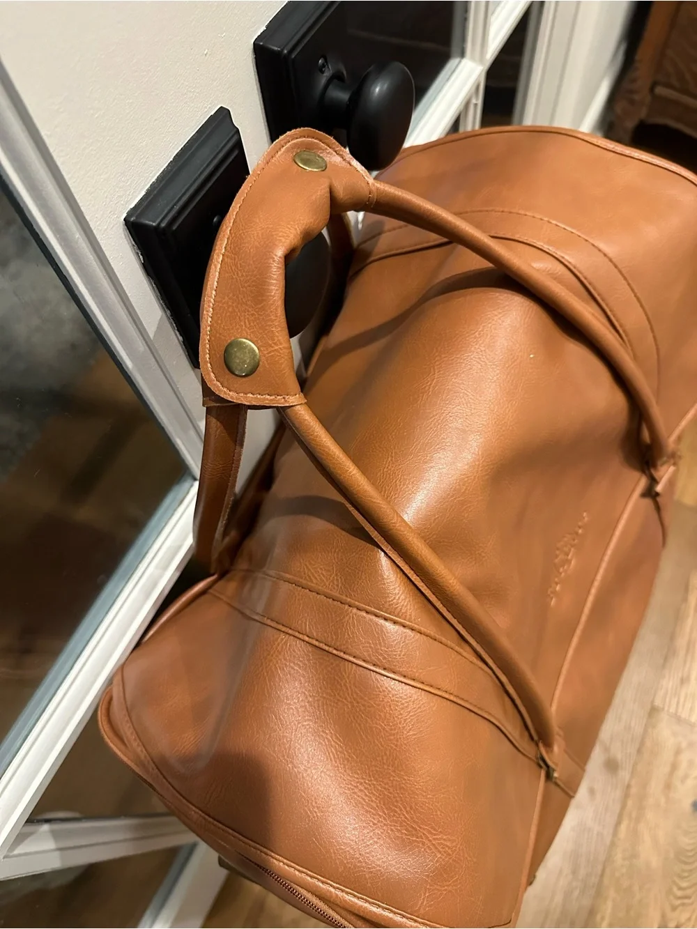 Foreshore Insulated Wine Bottle Carrier and Leather Messenger Bag for Men - Tan